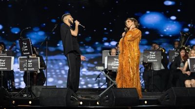 لأول مرة.. أنغام تغني مع ويجز أغنية البخت خلال حفلها أمس بالسعودية| فيديو