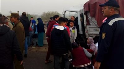 حالة وفاة و13 مصابا.. تفاصيل حادث تصادم على الطريق الإقليمي بالمنوفية