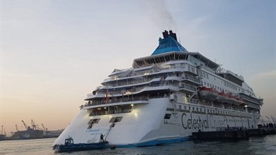 ميناء بورسعيد يستقبل السفينة كريستال السماوية وعلى متنها 1104 سائحين